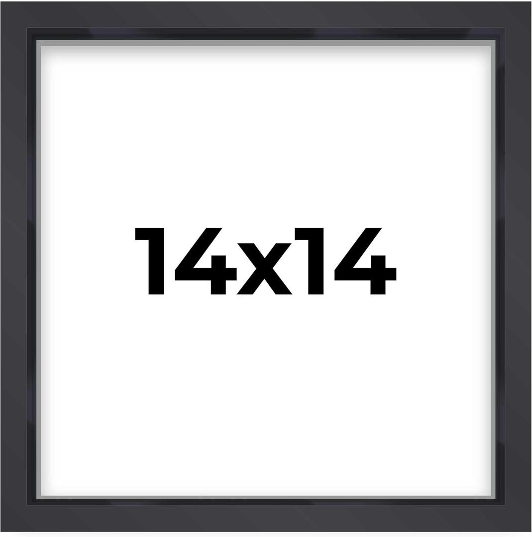14x14 Shadow Box Black | 3/4" Depth of Usable Space | Solid Wood Pine | Includes UV Resistant Acrylic Plexiglass, Acid-Free Backing & Hanging Hardware | Made to Order in USA