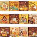 Saillong 12 Pack Fall Diamond Painting Greeting Card Kits DIY Thanksgiving Diamond Art Cards with Envelopes Pumpkin Turkey 5D Rhinestones Paint Card for Adults DIY Crafts Family Friend Birthday Gifts