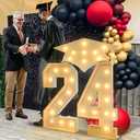 Light Up Number Sign for Grad Ceremony of Preschool High School College White Foam Board Backdrop