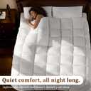 Premium Goose Down Fiber Comforter California King Size, Ultra Fluffy Hotel Collection Bedding, All Season Soft & Breathable Duvet Insert with Baffle Box Construction and 8 Corner Tabs