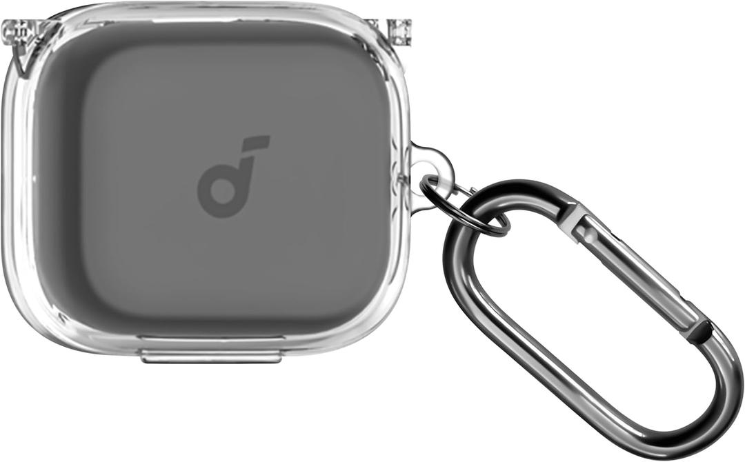 Geiomoo Soft TPU Case for Anker Soundcore P30i, Protective Cover with Carabiner (Transparent)