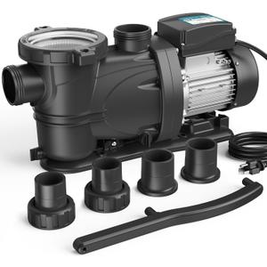 In/Above Ground Pool Pump, Self Primming High Flow (with Timer, 1.5HP, 7350 GPH, 115V)