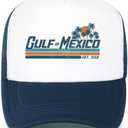 Gulf of Mexico Trucker Hat, EST. 1550 Gulf of Mexico Baseball Cap (Blue)