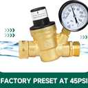 STMOUTUO RV Water Pressure Regulator, Brass Lead-Free Adjustable Water Pressure Reducer with Pressure Gauge, includes 2-in-1 Screwdriver, 2 Strainers, Raw Tape for RV Camper and Travel Trailer, Yard.