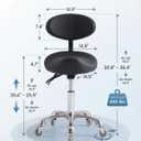 Saddle Stool Chair with Back Support, Ergonomic Stool with Wheels | Super Quiet and Smooth Rolling Stool, Height Adjustable Saddle Chair, for Commercial Office and Home Use, Max Load 400 LBS