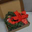 Retrowavy 12 Pcs Christmas Kitchen Cabinet Wreaths with Ribbon 3.94 Inch Mini Christmas Wreath Small Kitchen Xmas Decor for Window Door(Red,Classic Style)