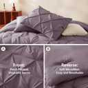 HIMEET Pintuck Bed in a Bag, 7 Pieces Full Size Comforter Set Dusty Purple, Pinch Pleat Bed in a Bag, Soft All Season Bedding Sets with Comforter, Flat Sheet, Fitted Sheet and Pillowcases & Shams