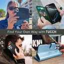 TUCCH Case Wallet for iPhone 16 Pro Max, Kickstand [RFID Blocking] 4 Card Slot PU Leather TPU Inner Shell, Magnetic Protective Flip Phone Cover Compatible with iPhone 16 Pro Max 2024, Textured Black