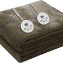 Wapaneus Heated Blanket Electric Queen Size 84"x90"-Dual Control with 10 Heat Levels 12 Timer Settings and 8 Hours Auto-Shut Off,Fast-Heating Electric Blanket,ETL Listed Machine Washable,Dark Brown