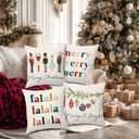BBOLDIN Christmas Throw Pillow Covers 18x18, Colorful Nutcraker Pine Tree Pillow Cases Set of 4, Winter Holiday Cushion Covers Decorations for Indoor Sofa Living Room