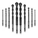 8-Piece Masonry Drill Bits Kit for Concrete, Stone, Carbide Drill Bit Set for Glass, Brick, Tile, Plastic, Ceramic and Wood Size 5/32 to 1/2 inch