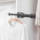 FIRJOY 12" Valet Rod for Closet Pull Out (1 Pack, Black)