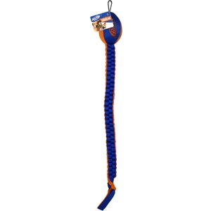 Nerf Dog Vortex Chain Tug Dog Toy with Squeaker Football Head, Lightweight, Durable, Water Resistant, 30 Inches, For Medium to Extra-Large Breeds, Single Unit (3474)