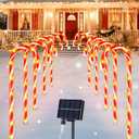 Brightown 20 Packs Solar Candy Cane Lights Outdoor Pathway, 8 Modes LED Outdoor Candy Cane Decorations Yard Lawn Driveway Walkway Sidewalk Christmas Decorations Outside (Red and White)