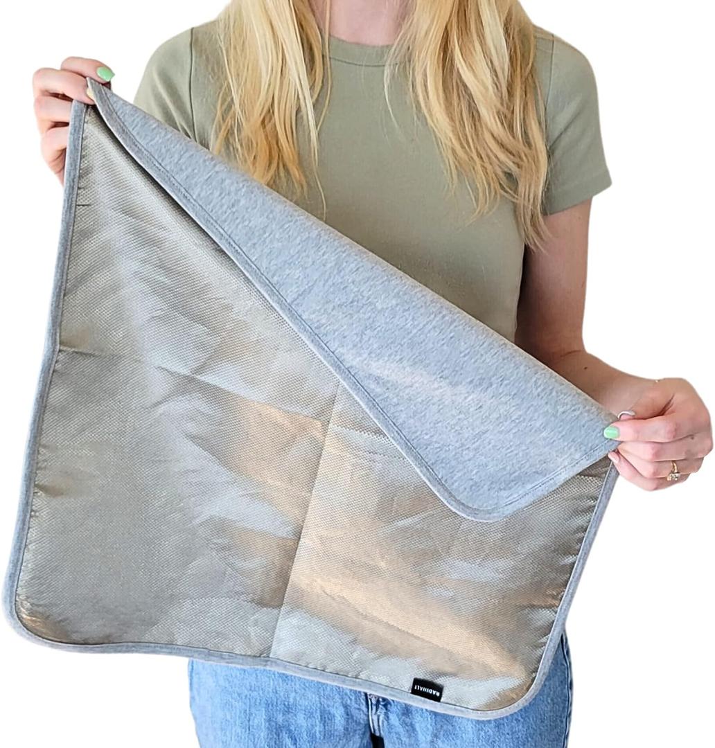 EMF Protection for Cell Phone - EMF Blanket Blocker with Faraday Fabric for Radiation Protection While Using Your Laptop and Phone (18x18)