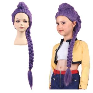 ColorGround Long Purple Braid Cosplay Wig for Halloween Party Costume (Purple)