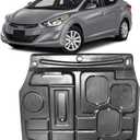 Front Engine Splash Shield for Hyundai Elantra 2012-2016 Engine Guards Suitable for Elantra Under Engine Cover Mud Flaps Directly Replace Original One Black