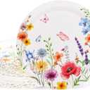 50pcs Wildflower Paper Plates, 7 Inch Disposable Wild Floral Party Plates for Spring Birthday Wedding Bridal Baby Shower Tea Party Decoration Supply