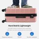 OLIXIS 20 Inch Carry-On Luggage, Hardside Suitcase with Spinner Wheels, Lightweight ABS Hard Shell Travel Luggage, TSA Approved Lock, Expandable Small Suitcase for Business & TravelPink
