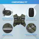 ZELUS Weighted Vest, 6lb/8lb/12lb/16lb/20lb/25lb/30lb Weight Vest with Reflective Stripe for Workout, Strength Training, Running, Fitness, Muscle Building, Weight Loss, Weightlifting, Green(20 lb)