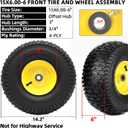 AR-PRO 15x6.00-6 Front Tire and Wheel Assembly Compatible with John Deere 100/D100 Series Riding Mower, 3" Offset Hub, 3/4" Bushings, 4-Ply Pneumatic (1 Pack)