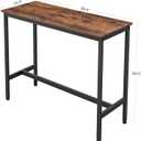 VASAGLE Bar Table, Kitchen Dining Table, High Top Pub Table, Bar Height Cocktail Table for Living Room Party, Sturdy Metal, 15.7 x 39.4 x 35.4 Inches for Narrow Spaces, Rustic Brown and Ink Black