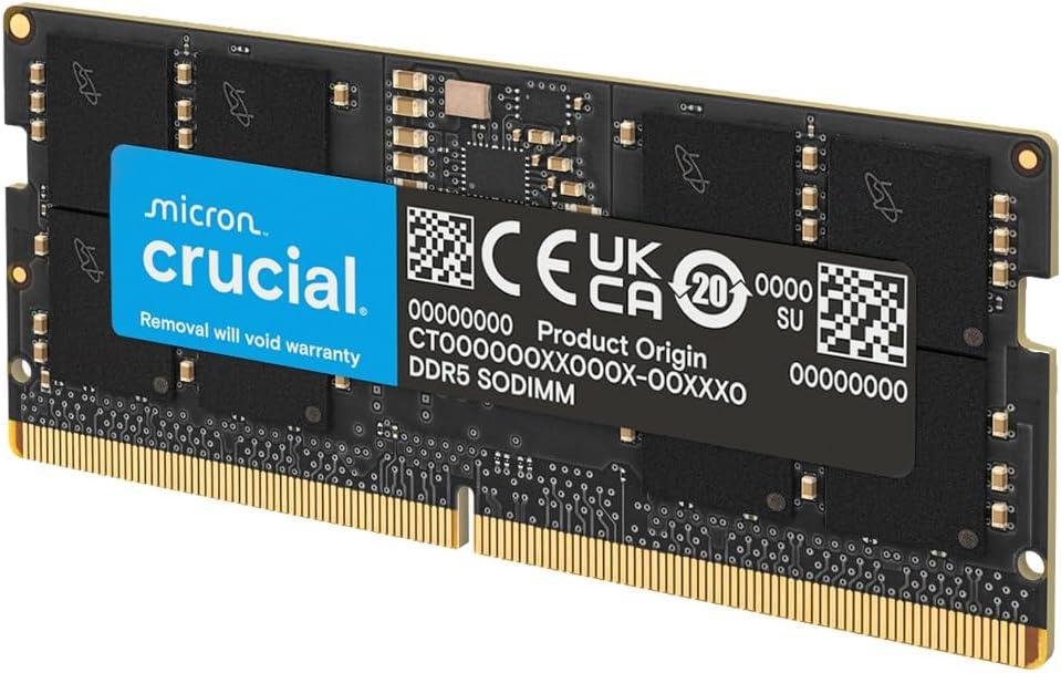 Crucial 64GB DDR5 RAM, 5600MHz (or 5200MHz or 4800MHz) Laptop Memory Kit, SODIMM 262-Pin, Compatible with 13th Gen Intel Core and AMD Ryzen 6000 - CT2K32G56C46S5