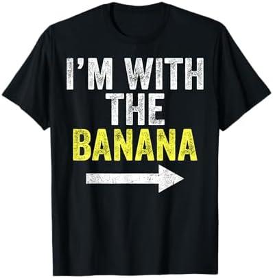 I'm with The Banana Costume Matching Couple T-Shirt XS
