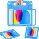 AVAWO Kids Case for New iPad (A16) 11th Generation 11 Inch 2025, iPad 10th Generation 10.9" 2022 with Built-in Screen Protector Durable Shockproof Lightweight Handle Cover for i Pad 11/10, Light Blue