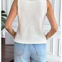 MakeMeChic Women's Sleeveless Crop Sweater Vest Tops Crew Neck Knit Tank Tops Beige X-Small (Beige, XS)