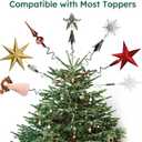 HarcoHome Christmas Tree Topper Holder - Heavy-Duty Metal Twist On Tree Topper Supporter for Your Tree Toppers, Tree Topper Stabilizer Fits Most Tree Sizes, Secure Lock for Treetop Ornaments (Green)