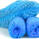 G & F Products Disposable Shoe Covers, Slip-Resistant Booties, Heavy-Duty, Waterproof, Elastic Band, Non-Slip Silicone Sole, Reusable, Protects Floors, Blue, 11 Us Men & 13 Us Women, 200 Pieces