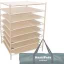 HORTIPOTS Herb Drying Rack 8 Layer Drying Net Dryer Stand Square 28 x 28 Inch to Dry Laundry Clothes or Cure Plants Like Herb Fruit Flowers (Beige)