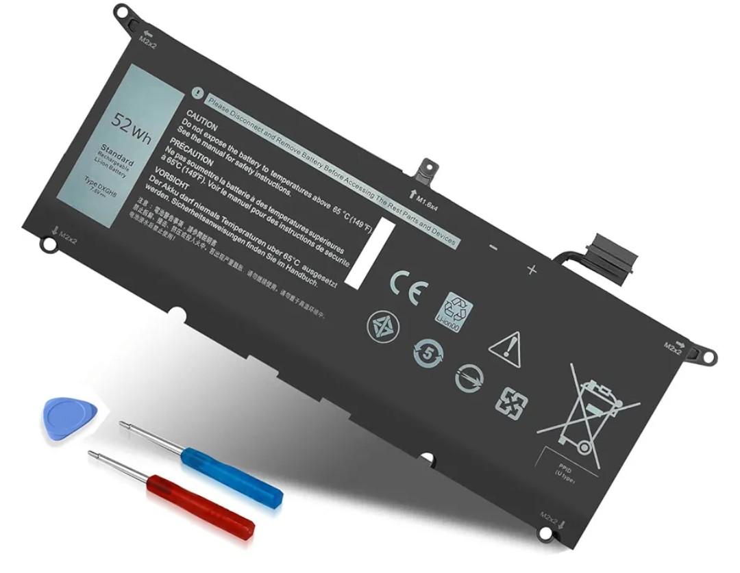 DXGH8 7.6V 52Wh Battery for Dell XPS 13 9370 9380 2019 Inspiron 13 7390 7391 2-in-1 5390 5391 7490 Latitude 3301 E3301 Vostro 5390 5391 Series 0H754V H754V G8VCF G8VCF6C HK6N5 P113G001 P82G P82G001
