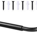 French Door Curtain Rod Adjustable 18"-32", Wrap Around Cafe Curtain Rod 3/4" Diameter, Screwed Sash Curtain Rods for Door Window, Black, 1 Pack