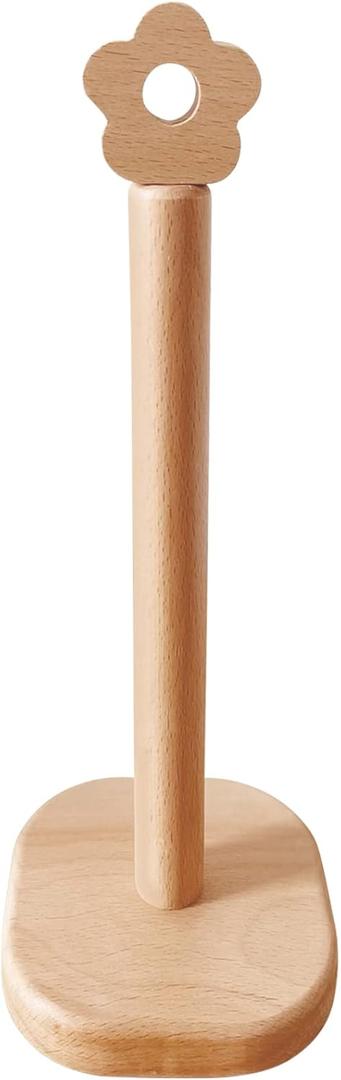 Paper Towel Holder, Wooden Kitchen Roll Stand Organizer Free Standing, Housewarming Gift Present for Friends