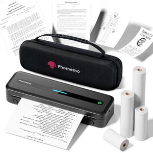 Phomemo Portable Printers Wireless for Travel, M832 Inkless Thermal Printer Support 8.5" X 11" & Multi Sizes, Bluetooth Mobile Printer for Home Office Car, Compatible with iPhone Android Laptop