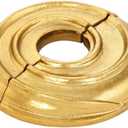 Renovators Supply Manufacturing Aluminum Escutcheon Plate 3.13 in OD Escutcheon 1/2 in IPS Lacquered Brass Finish Radiator Flange