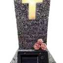 Cemetary Vase Solar Cemetery Grave Vase with LED Cemetery Vases for Grave with Spikes Decorations for Cemetery Grave Flower Holder for Loss of Loved One (Heather Gray)