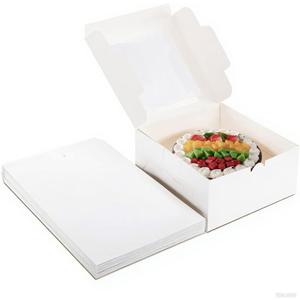 20Pack 8x8x5 Cake Boxes with Window(20 boxes), White Bread Boxes for Cookies, Cakes, and Baked Goods, Gift Giving Cake For Halloween,Thanksgiving, Christmas