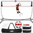 20FT Volleyball Training Net, Height Adjustable Volley Ball Nets for Hitting,Serving Spiking Practice,Portable Volleyball-Net for Beach Indoor Outdoor Bacyard| with Carryingbag & Sandbags