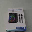 Karaoke Machine, Portable Bluetooth Karaoke Speaker with 2 Wireless Microphones, PA System for Adults Kids with LED Lights & Echo Adjustment, Supports TWS/TF/USB/AUX for Home Party (T03-2 MICS)