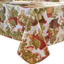 Pioggia Vinyl Tablecloth with Flannel Backing - Waterproof, Oil-Proof, Easy to Clean -Plastic Table Cloth - Perfect for Dining Tables, Kitchen Tables, Parties (Chickens, 5472 Inch Rectangular)