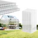 EVERECO 6 Pcs Polycarbonate Greenhouse Panels, 4'FT x 2'FT x 0.24" in Twin-Wall Polycarbonate Sheet, All-Season UV Protected Plastic Roof Sheeting for Greenhouse Covering/Outdoor Garden