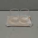 Glass Qtip Holder with Vanity Tray, Apothecary Jars Bathroom Accessories Bathroom Canisters Organizer Countertop Q Tip Holder for Cotton Ball Round Swab Pad Hair Ties Floss Perfume Jewelry