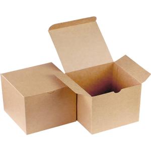 Xxcxpark 30 PCS Brown Kraft Gift Boxes 5x5x3.5, Party Favor Kraft Paper Gift Packaging Box with Lid for DIY Crafting, Cube, Cupcake, Kraft Present Boxes for Birthday, Wedding