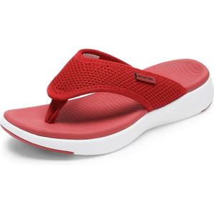 DREAM PAIRS Women's Arch Support Soft Cushion Flip Flops Thong Sandals (9.5, Red)