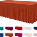 Smiry Spandex Tablecloth, Elastic Fitted Stretch Tablecloth for 6FT Rectangle Tables, Waterproof Washable Table Cover Skirt for Outdoor, Wedding, Banquet & Parties (Rust, 72Lx30Wx30H Inch)