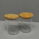 2 Pack Glass Qtip Holder Dispenser Set - Apothecary Jars with Lids - Vanity Makeup Organizer and Bathroom Canister Storage Organizer for Cotton Ball, Swab, Round Pads,Floss