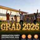 2026 Graduation Decorations 8 LED Marquee Light-Up Letters,"Grad 2026"for Preschool, Kindergarten, School, and College Party Décor